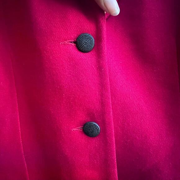 Requirements Vintage Women's 100% Wool 3 Buttons Red Blazer Jacket Old Money 10 - Picture 6 of 8